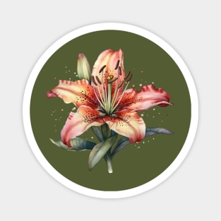 Watercolor Starlette Lily Magnet